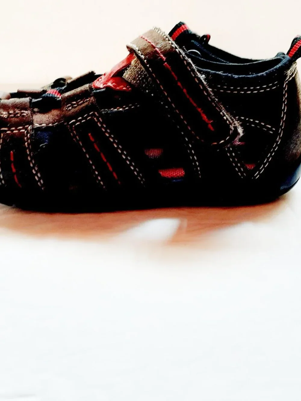 Jumping Jacks Boys Sandals Leather Brown Closed Toe Fisherman 7